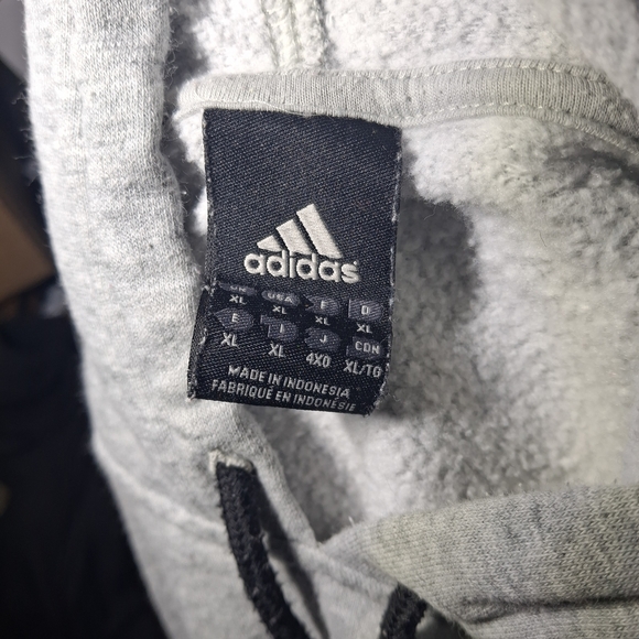 Adidas Light Gray Men's Hoodie - Picture 2 of 2